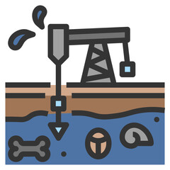 fossil filled outline style icon