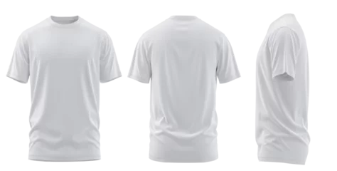 Fotobehang T-Shirt Short Sleeve Men's. For mockup ( 3d rendered / Illustrations) front and back White ©  FIROZA STUDIO