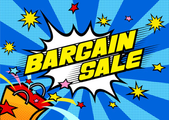 Fototapeta premium BARGAINSALE ポップ（黄文字x青背景）