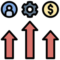 Obraz premium improvement filled outline style icon