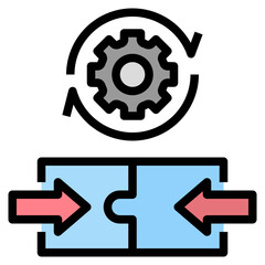 integration filled outline style icon