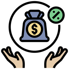 loan filled outline style icon