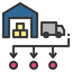 logistic filled outline style icon