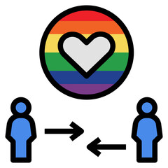 Obraz premium love filled outline style icon