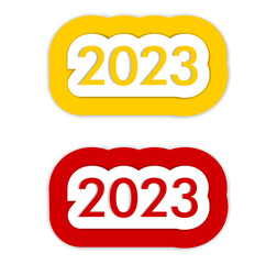 new year 2023 design on papercuts 