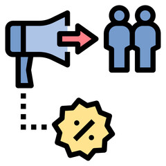 marketing filled outline style icon
