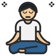 meditation filled outline style icon