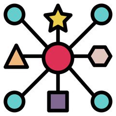 networking filled outline style icon