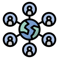 network filled outline style icon
