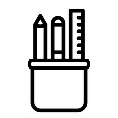 pencil holder line icon