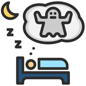 recommend clip art: nightmare filled outline style icon