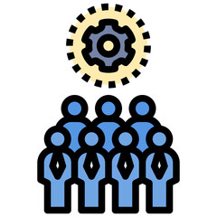 organization filled outline style icon