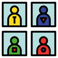 person filled outline style icon