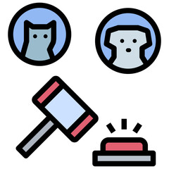 pet filled outline style icon