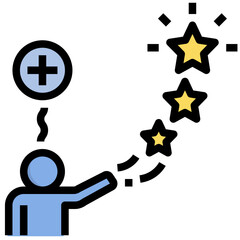 positive filled outline style icon