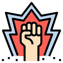 power filled outline style icon