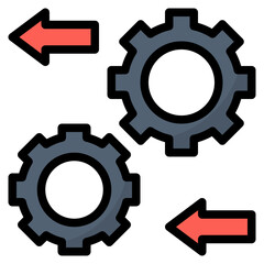 retrograde filled outline style icon