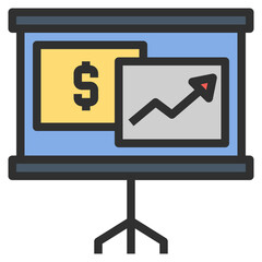 screen filled outline style icon