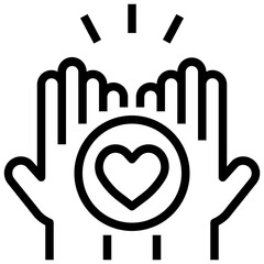 give love outline style icon