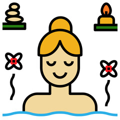spa filled outline style icon