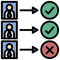 status filled outline style icon