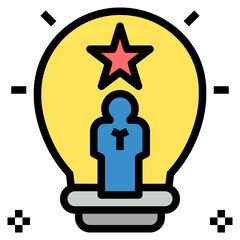 talent filled outline style icon