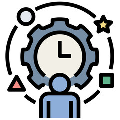 time filled outline style icon