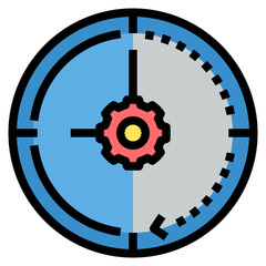 time filled outline style icon