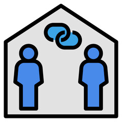 together filled outline style icon