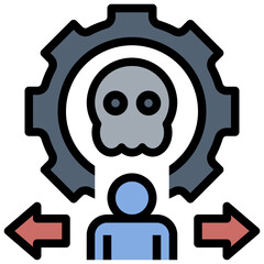 toxic filled outline style icon