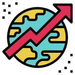trend filled outline style icon