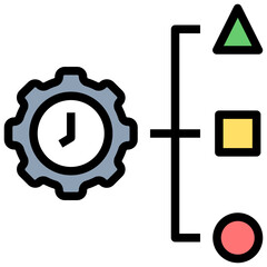Obraz premium time management filled outline style icon