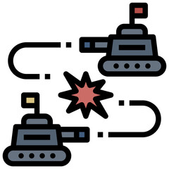 Obraz premium war filled outline style icon