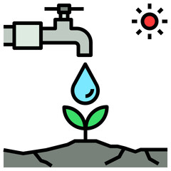 water filled outline style icon