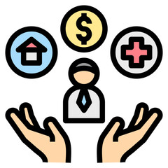 welfare filled outline style icon