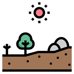 wilderness filled outline style icon