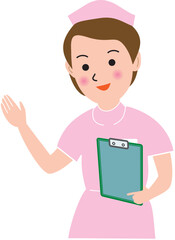 カルテを持った看護婦
