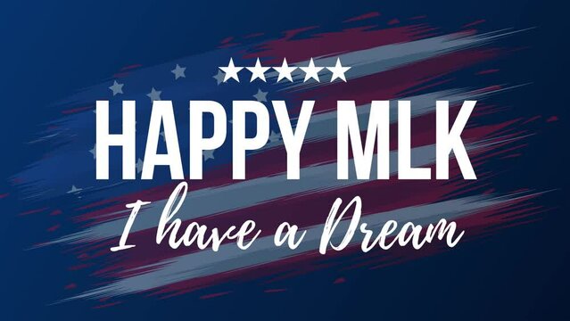 Happy Martin Luther King jr. Day. US American Flag background text animation 