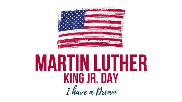 Martin Luther King jr. Day US American Flag background expand text animation 