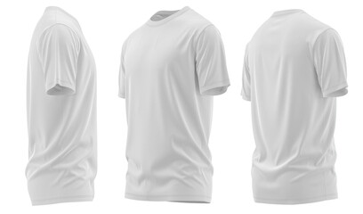 T-Shirt Short Sleeve Men's. For mockup ( 3d rendered / Illustrations) front and back White