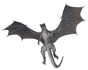 Fototapeta premium 3D Rendered Fantasy Dragon Isolated on Transparent Background - 3D Illustration