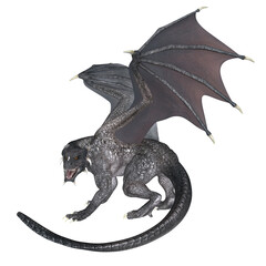 Fototapeta premium 3D Rendered Fantasy Dragon Isolated on Transparent Background - 3D Illustration