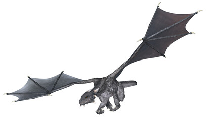 Fototapeta premium 3D Rendered Fantasy Dragon Isolated on Transparent Background - 3D Illustration