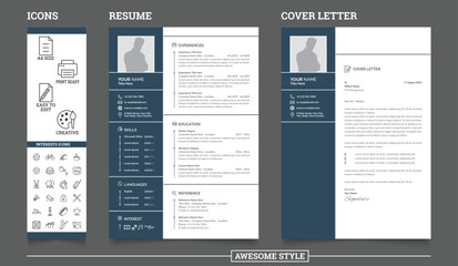 Creative Resume/CV Template with Cover Letter