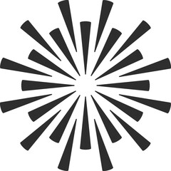 Abstract burst contour pattern fireworks. Black star shaped firecracker pattern. Carnival celebration fireworks explosion, birthday party festive decoration