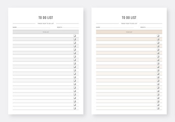 To Do List. Daily Note Planners. Checklist template. Checklist planner. To Do list notes. to-do list. Daily Schedule & Agenda Planner. Daily to-do list. Set of Minimalist Planners. - obrazy, fototapety, plakaty