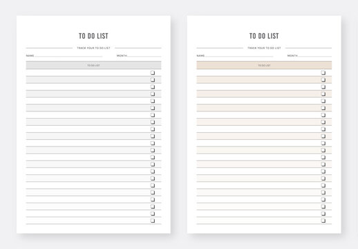 To Do List. Daily Note Planners. Checklist template. Checklist planner. To Do  list notes. to-do list. Daily Schedule & Agenda Planner. Daily to-do list.  Set of Minimalist Planners. Stock Vector | Adobe