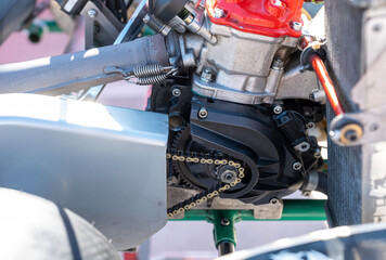 karting vehicle engine, close up