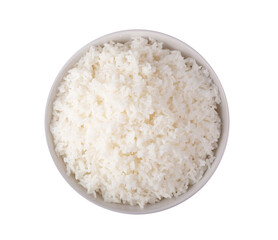 Rice in white bowl on transparent png