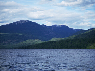 lake and mountains